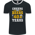 40th Birthday 40 Year Old Funny Alcohol Mens Ringer T-Shirt FotL Black/White