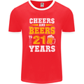 21st Birthday 21 Year Old Funny Alcohol Mens Ringer T-Shirt FotL Red/White