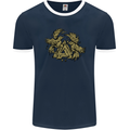 Valknut Symbol With Ravens Vikings Mens Ringer T-Shirt FotL Navy Blue/White
