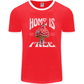 Mushrooms Home is Where You're Free Mens Ringer T-Shirt FotL Red/White
