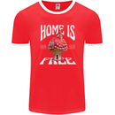 Mushrooms Home is Where You're Free Mens Ringer T-Shirt FotL Red/White