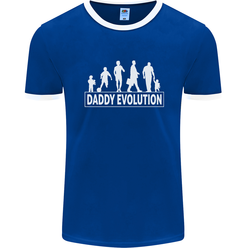 Daddy Evolution Fathers Day Mens Ringer T-Shirt FotL Royal Blue/White