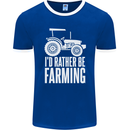 Id Rather Be Farmer Farming Tractor Mens Ringer T-Shirt FotL Royal Blue/White