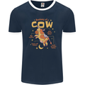 Anatomy of a Cow Funny Mens Ringer T-Shirt FotL Navy Blue/White