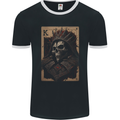 King of Cards Skull King Gothic Playing Mens Ringer T-Shirt FotL Black/White