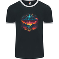 Futuristic Abstract Space Diamond Alien Mens Ringer T-Shirt FotL Black/White