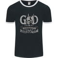 God of Thunder Gym Training Top Vikings Mens Ringer T-Shirt FotL Black/White