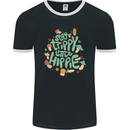 Stay Trippy Hippy Magic Mushrooms Drugs Mens Ringer T-Shirt FotL Black/White