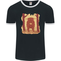 A Highland Cow Mens Ringer T-Shirt FotL Black/White