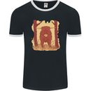 A Highland Cow Mens Ringer T-Shirt FotL Black/White