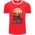 Kenya Safari Mens Ringer T-Shirt Red/White
