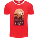 Kenya Safari Mens Ringer T-Shirt Red/White