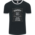 Father's Day No 1 Daddy Man Myth Legend Mens Ringer T-Shirt FotL Black/White