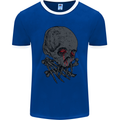 Crying Blood Skull Mens Ringer T-Shirt FotL Royal Blue/White