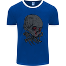 Crying Blood Skull Mens Ringer T-Shirt FotL Royal Blue/White