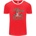 Raccoon Planning a Heist Funny Animal Mens Ringer T-Shirt FotL Red/White