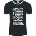 Dad My Favourite Superhero Father's Day Mens Ringer T-Shirt FotL Black/White