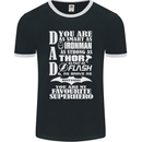 Dad My Favourite Superhero Father's Day Mens Ringer T-Shirt FotL Black/White