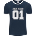 Her King Funny Wedding Anniversary Mens Ringer T-Shirt FotL Navy Blue/White