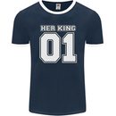 Her King Funny Wedding Anniversary Mens Ringer T-Shirt FotL Navy Blue/White