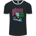 Antisocial Punk Rock Skinhead Octopus Mens Ringer T-Shirt FotL Black/White