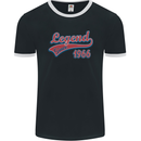 Legend Since 57th Birthday 1966 Mens Ringer T-Shirt FotL Black/White