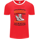 Female Biker Boots Funny Motorcycle Mens Ringer T-Shirt Red/White