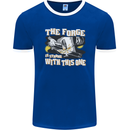 The Forge is Strong With This One Blacksmith Mens Ringer T-Shirt FotL Royal Blue/White