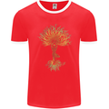 Yoga Tree Man Meditation Mens Ringer T-Shirt FotL Red/White