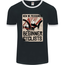 Novice Cyclists Funny Bicycle Cycling Mens Ringer T-Shirt FotL Black/White