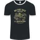 Military Base US American Army 4X4 Off Road Mens Ringer T-Shirt FotL Black/White