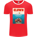 Jaws Funny Parody Clown Halloween Horror Mens Ringer T-Shirt FotL Red/White