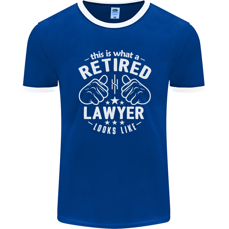 This Is What a Retired Lawyer Looks Like Mens Ringer T-Shirt FotL Royal Blue/White