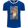 Never Surrender Rock Climbing Climber Mens Ringer T-Shirt FotL Royal Blue/White