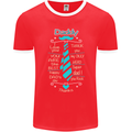 Daddy Fathers Day Tie Funny Dad Mens Ringer T-Shirt FotL Red/White