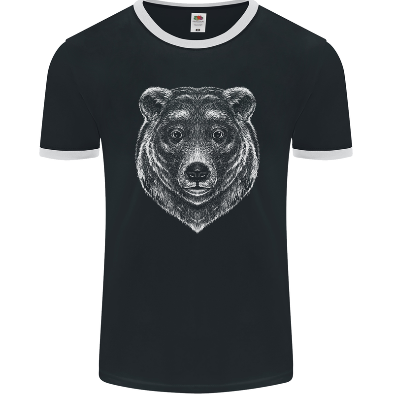 A Grizzly Bear Mens Ringer T-Shirt FotL Black/White