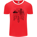 Bike Ride Cycling Cyclist Bicycle Road MTB Mens Ringer T-Shirt FotL Red/White