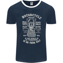 Motorcycle Repair Motorbike Biker Mens Ringer T-Shirt FotL Navy Blue/White