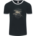 Great White Shark Scuba Diving Diver Mens Ringer T-Shirt FotL Black/White