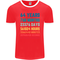 64th Birthday 64 Year Old Mens Ringer T-Shirt FotL Red/White