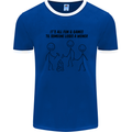 Funny Camping Weiner Mens Ringer T-Shirt Royal Blue/White