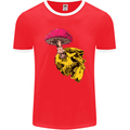 Mushroom Skull Toadstool Magic Gothic Mens Ringer T-Shirt FotL Red/White