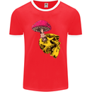 Mushroom Skull Toadstool Magic Gothic Mens Ringer T-Shirt FotL Red/White