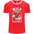 MILF Mushrooms I Like to Forage Mens Ringer T-Shirt FotL Red/White