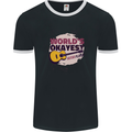 World's Okayest Guitar Player Funny Mens Ringer T-Shirt FotL Black/White