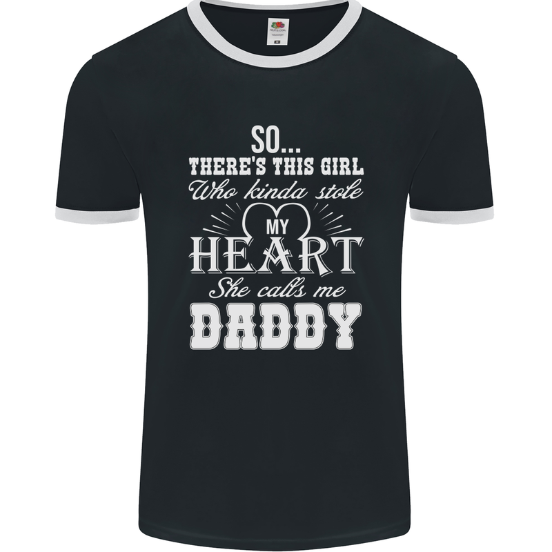 She Calls Me Daddy Funny Father's Day Mens Ringer T-Shirt FotL Black/White