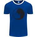 Yin Yang Cat Lover Funny Kitten Pet Mens Ringer T-Shirt FotL Royal Blue/White