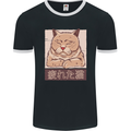 A Tired Cat Mens Ringer T-Shirt FotL Black/White