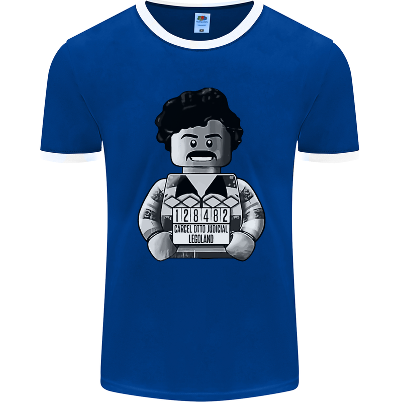 Pablo Escobar Mens Ringer T-Shirt FotL Royal Blue/White