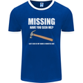 Missing Hammer Funny Carpenter DIY Builder Mens Ringer T-Shirt FotL Royal Blue/White